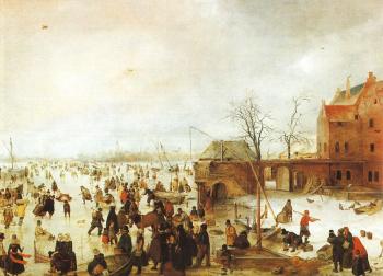 Hendrick Avercamp : Graphic A Scene on the Ice near a Town